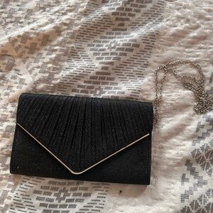 Elegant Black Clutch with Chain Strap